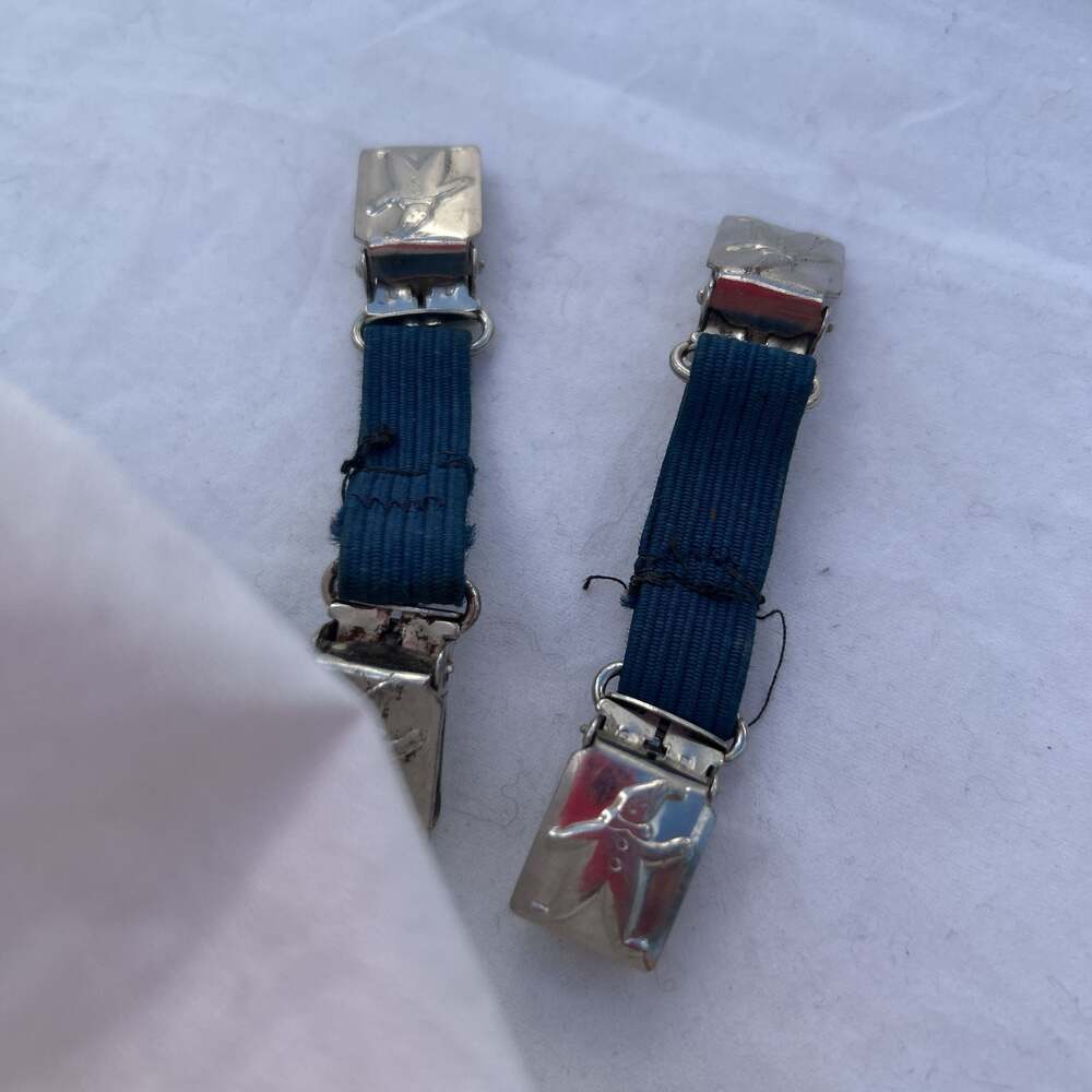 1945 Patent Mitten Clips "Mit-Clips" Clown Metal Clips